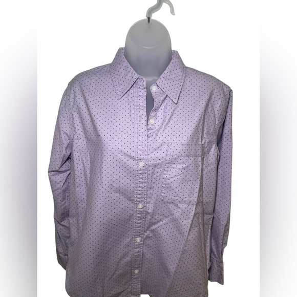 Current/Elliott The Neal Purple Polka Dot Cotton Button Down Shirt Size 2 NWT - Picture 4 of 7